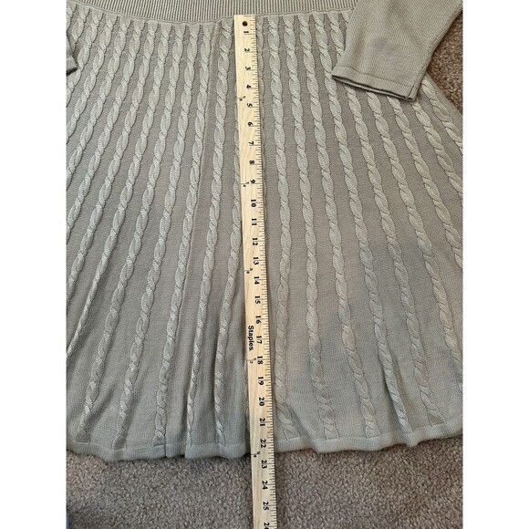 Calvin Klein Tan Cable Knit Fit & Flare Sweater Dress Women's Size X Large - Picture 12 of 15